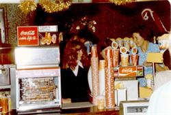 A drink machine and cash register are among the items visible on the snack bar. - , Utah