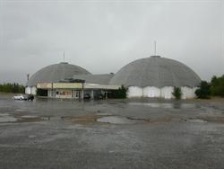 Looking across the parking lot at twin domes of the Cinedome 70. - , Utah