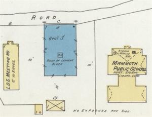 The 1908 Sanborn map shows a general store, built of cement bock, at the theater's location. It appears the original building was divided to form the theater and a store, with an additional 15-foot store added on the side closest the LDS meetinghouse. - , Utah