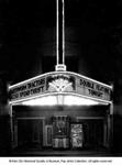 Looking straight on at the triangular marquee of the Egyptian Theatre. - , Utah