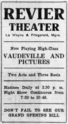 Advertisement for the Revier Theater, with La Wayne and Fitzgerald as managers. - , Utah