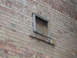 A boarded up window along the north wall. - , Utah