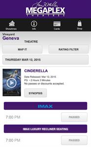 Showtimes for Megaplex at Geneva on Thursday evening, the day before the theater's official opening. - , Utah