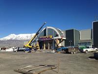 Installation of the Megaplex Theatres sign over the entrance. - , Utah
