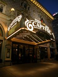 Marquee of the Capitol Theatre at night. - , Utah