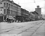 Looking east from West Temple toward Main Street, with the arch for the Orpheum Theater spanning 200 South. - , Utah