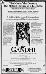 'Ghandi' exclusive engagement at the Centre Theatre, in 70mm 6 Track Dolby Stereo. - , Utah