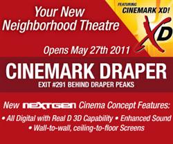Advertisement for the Cinemark Draper.
