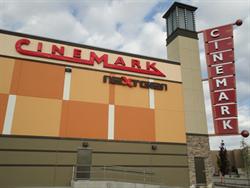 The Cinemark and NextGen logos on the west exterior wall. - , Utah