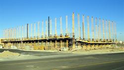 <p>Work begins on the south and east walls of the theater.</p> - , Utah