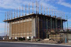 <p>Scaffolding surrounds the largest auditorium, seen from the northeast.</p> - , Utah