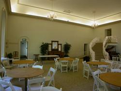 The proscenium arch was located between the two doorways at the far end of the hall. - , Utah