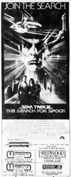 'Star Trek II: The Search for Spock', in 70mm Dolby Stereo at Crossroads, Cottonwood Mall, and Century. - , Utah