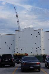 A crane rises behind the new theater complex. - , Utah