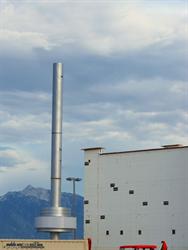 Work begins on a vertical sign at the northeast corner of the building. - , Utah