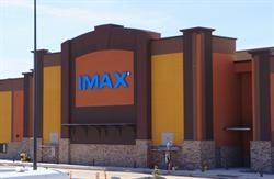 The blue IMAX logo, on the east exterior wall. - , Utah