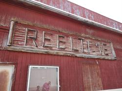 "Reel Time", written in wood, and the rear wall of the theater. - , Utah