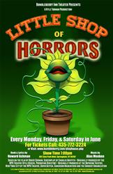 A poster for Little Shop of Horrors at the Bumbleberry Inn Theater. - , Utah