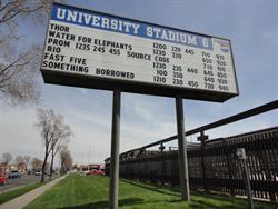 The sign for the University Stadium 6. - , Utah