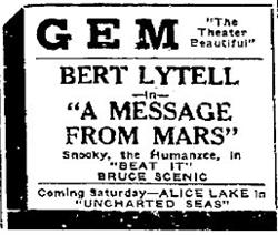 Newspaper advertisement for the Gem Theatre in 1921. - , Utah