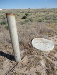 A pole near the entrance marks the original location of the River Vu's sign. - , Utah