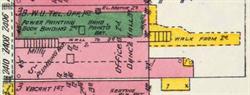 2408 Washington Avenue on the 1906 Sanborn map had a telephone office on the first floor, offices on the second, and a dance hall on the third.
