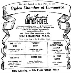Ad for the Ben Lomond Mall which included The Movie, "Utah's newest and most beautiful intimate theater." - , Utah