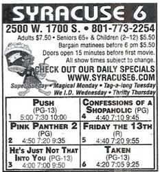 Newspaper advertisement for the Syracuse 6. - , Utah