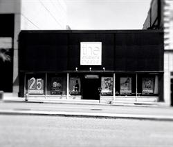A black and white photo of the Children's Theatre, from across the street. - , Utah