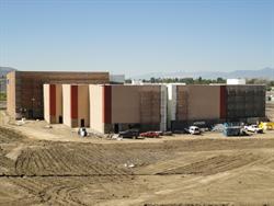 The north side of the Megaplex 14 at Legacy Crossing.