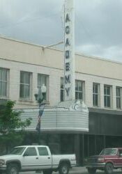 The triangular marquee and blade sign of the Academy Theatre. - , Utah