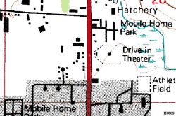 This location of the Art City Drive-In is shown on this 1990 geological survey map. - , Utah