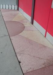 A pattern of a colored sunrise, on the floor in front of the entrance doors. - , Utah