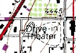 The Bountiful Drive-In, shown on this 1975 geological               survey map, was located on the southwest corner of 500 West 2600               South. - , Utah