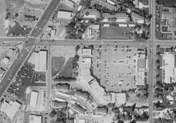 An aerial view of Colonial Square, the commercial development that now occupies the Bountiful Drive-In site. - , Utah