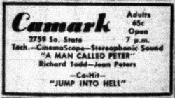 'A Man Called Peter' and 'Jump Into Hell' in CinemaScope and Stereophonic Sound at the Camark. - , Utah
