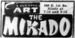 'The Mikado' at Cinema Art in 1962. - , Utah