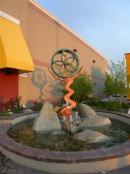 A water fountain on the left side of the theater entrance. - , Utah