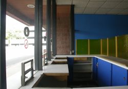 The inside of the ticket booth of the City Square 4, seen through a side window. - , Utah