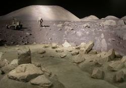 A free exhibit on the third floor featuring the landscape of the moon. - , Utah