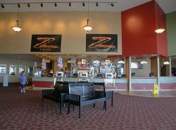 The lobby of the theater.  On the left is the hallway to the theater auditoriums.  In the middle is the concession stand and on the right the ticket counter. - , Utah
