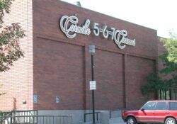 The theater's name on the front of the largest auditorium, 'Carmike 5-6-7 Cinemas'.  Originally it said 'Mann 5-6-7'. - , Utah