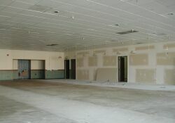 The only things remaining in the lobby are the lights over the concession stand and the rest rooms. - , Utah