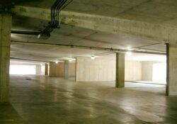 The parking beneath the theater.  You can see the slope of the theaters by looking at the ceiling. - , Utah