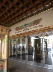 Behind the ticket booth are four sets of double doors leading to the lobby of Peery's Egyptian Theater. - , Utah