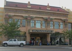 The front of Peery's Egyptian Theater in 2004.