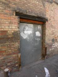 An exit door in the back wall of the building. - , Utah