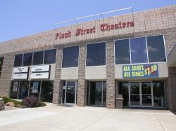 Front of the Flood Street Theaters.