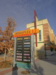 Megaplex 12 attraction board on sidewalk. - , Utah