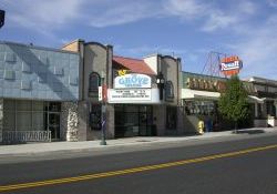A view of the Grove Theatre with neighboring businesses. - , Utah